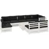 vidaXL Salon de jardin 10 pcs avec coussins blanc bois de pin massif