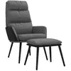 vidaXL Chaise de relaxation avec tabouret Gris clair Tissu similicuir