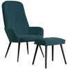vidaXL Chaise de relaxation avec repose-pied Bleu Velours