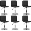 vidaXL Chaises pivotantes de salle à manger 6 pcs Noir Tissu