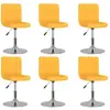 vidaXL Vidaxl Chaises Pivotantes De Salle À Manger 6 Pcs Jaune Tissu