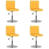 vidaXL Vidaxl Chaises Pivotantes À Manger Lot De 4 Jaune Tissu