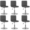 vidaXL Chaises pivotantes de salle à manger 6 pcs Gris foncé Tissu