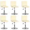 vidaXL 3087460 Vidaxl Swivel Dining Chairs 6 Pcs Cream Fabric (334211×3)