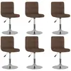 vidaXL Vidaxl Chaises Pivotantes De Salle À Manger 6 Pcs Marron Tissu