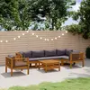 vidaXL Salon de jardin 7 pcs avec coussin Bois d'acacia solide