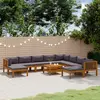 vidaXL Salon de jardin 11 pcs avec coussin Bois d'acacia solide