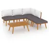 vidaXL Salon de jardin 6 pcs avec coussins Bois d'acacia solide