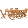 vidaXL Mobilier à dîner de jardin 9 pcs Bois d'acacia massif