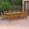vidaXL Mobilier à dîner de jardin 11 pcs Bois d'acacia massif