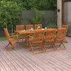 vidaXL Mobilier à dîner de jardin 9 pcs Bois d'acacia massif
