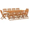 vidaXL Mobilier à dîner de jardin 11 pcs Bois d'acacia massif