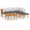 vidaXL Salon de jardin 6 pcs avec coussins Bois d'acacia solide