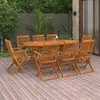 vidaXL Ensemble à manger de jardin 9 pcs bois d'acacia massif
