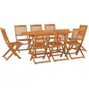 vidaXL Ensemble à manger de jardin 9 pcs bois d'acacia massif
