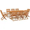 vidaXL Ensemble à manger de jardin 9 pcs bois d'acacia massif