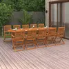 Ensemble à manger de jardin 11 pcs bois d'acacia massif Vidaxl Marron