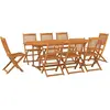 vidaXL Ensemble à manger de jardin 9 pcs bois d'acacia massif