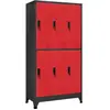 vidaXL Armoire à casiers Anthracite et rouge 90x45x180 cm Acier