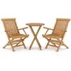 vidaXL Ensemble à manger de jardin 3 pcs Bois de teck massif