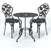 vidaXL Ensemble de bistro 3 pcs Aluminium coulé Noir