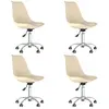 vidaXL Chaises pivotantes à manger lot de 4 Crème Tissu
