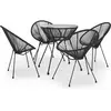 vidaXL Ensemble à manger de jardin 5 pcs Noir