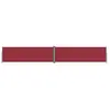 vidaXL Auvent latéral rétractable Rouge 160x1000 cm