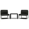 vidaXL Jeu de canapés de jardin 3 pcs et coussins Aluminium Anthracite