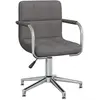 vidaXL Vidaxl Chaise Pivotante De Salle À Manger Gris Foncé Tissu