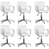 vidaXL Chaises à manger pivotantes lot de 6 blanc similicuir