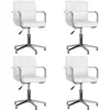 vidaXL Chaises pivotantes à manger lot de 4 blanc similicuir