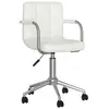 vidaXL Chaise pivotante de salle à manger Blanc Similicuir
