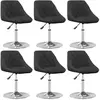 Vidaxl - Chaises pivotantes à manger lot de 6 Noir Velours Black