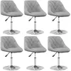 vidaXL Chaises pivotantes à manger lot de 6 Gris clair Velours