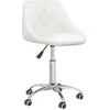 vidaXL Chaise pivotante de salle à manger Blanc Similicuir