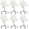 vidaXL Chaises pivotantes à manger lot de 6 blanc similicuir