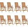 vidaXL Chaises de jardin pliables 8 pcs Bois d'eucalyptus massif