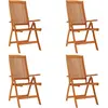 vidaXL Chaises de jardin pliables 4 pcs Bois d'eucalyptus massif