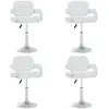vidaXL Chaises pivotantes à manger lot de 4 Blanc Similicuir