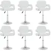 vidaXL Chaises pivotantes à manger lot de 6 blanc similicuir