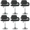 vidaXL Chaises pivotantes à manger lot de 6 noir similicuir