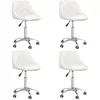 vidaXL Chaises pivotantes à manger lot de 4 Blanc Similicuir