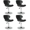 vidaXL Vidaxl Chaises À Manger Lot De 4 Noir Similicuir