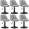 vidaXL Chaises pivotantes à manger lot de 6 gris clair velours