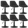 vidaXL Chaises pivotantes à manger lot de 6 noir velours
