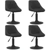 vidaXL Chaises pivotantes à manger lot de 4 noir velours