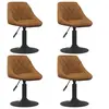 vidaXL Chaises pivotantes à manger lot de 4 marron velours