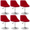vidaXL Chaises pivotantes à manger lot de 6 Rouge bordeaux Velours