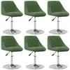 vidaXL Chaises pivotantes à manger lot de 6 Vert foncé Velours